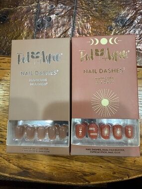 Red Aspen Nail Dashes Press-On Nails - Brown/Terracotta
